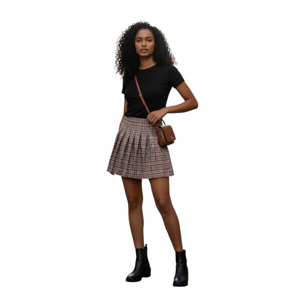 Love & Harmony Plaid Pleated Skirt Preppy Uniform Style Mini Clueless Academia - Picture 2 of 8